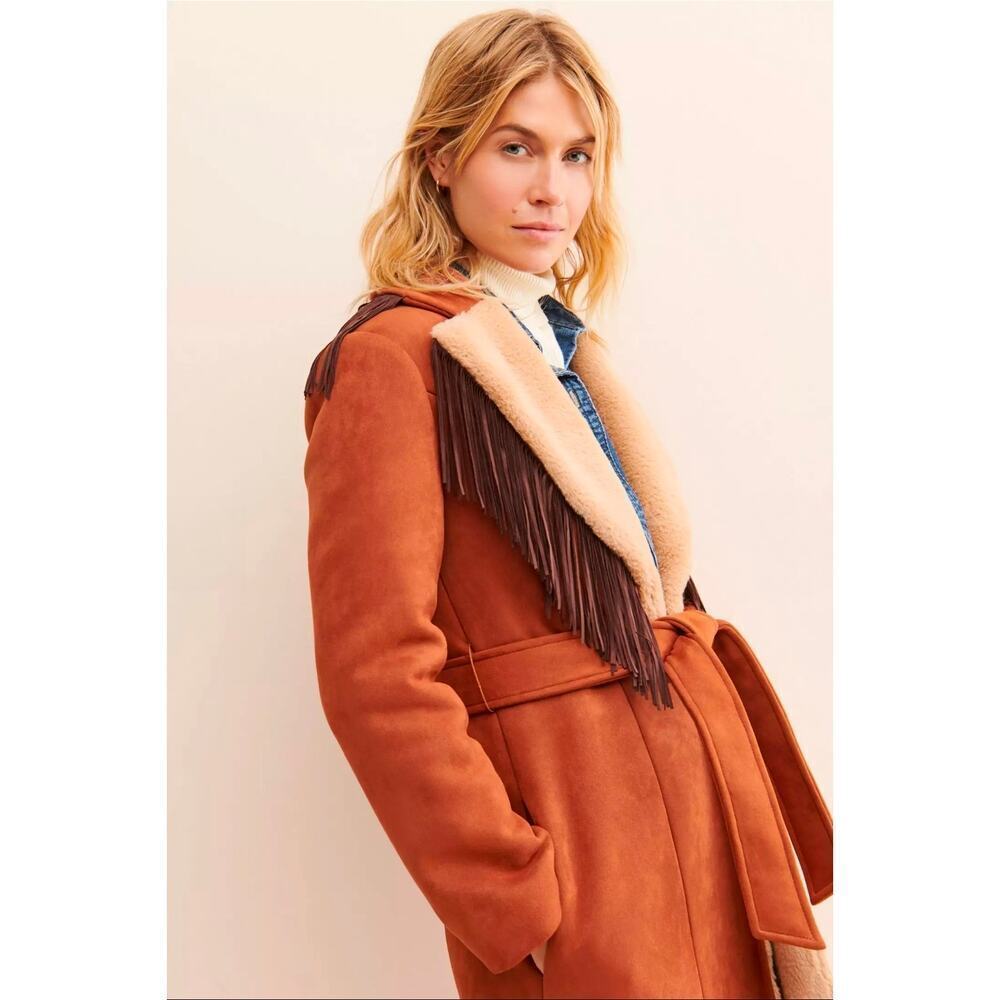 Hutch by Anthropologie Daisy Fringe Coat Boho